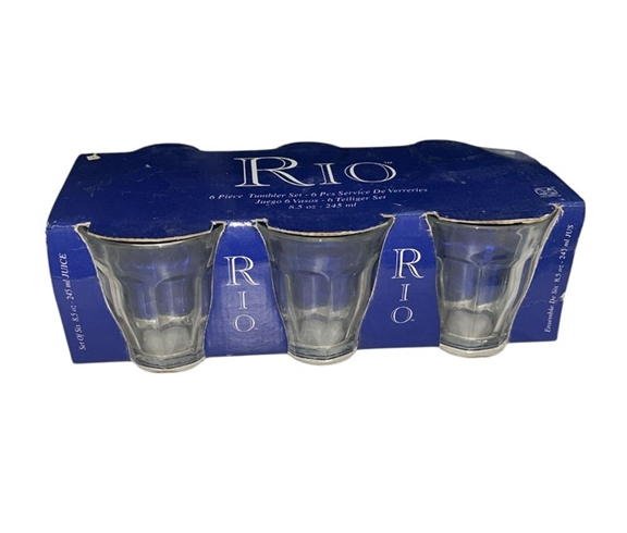 6x RIO Glass Cups (8.5oz)