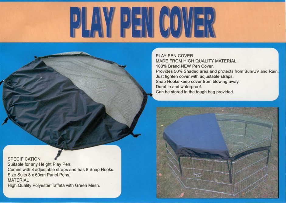 Playpen Cover, Adjustable suits 8 x 60cm panels, No playpen Included