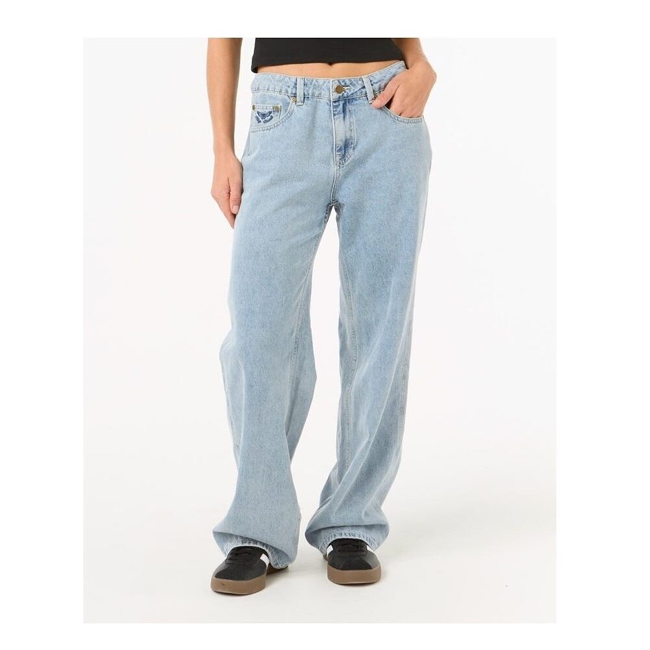 RIP CURL Women's Aggie Relaxed Jean w/ Drawstring, Size 32, Vintage Blue (4