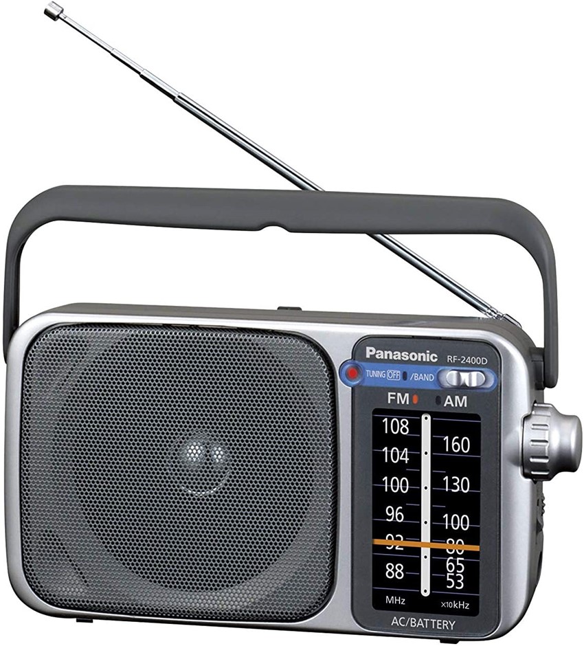 PANASONIC Portable AM/FM Radio, Silver. Model RF-2400 DGN-S.