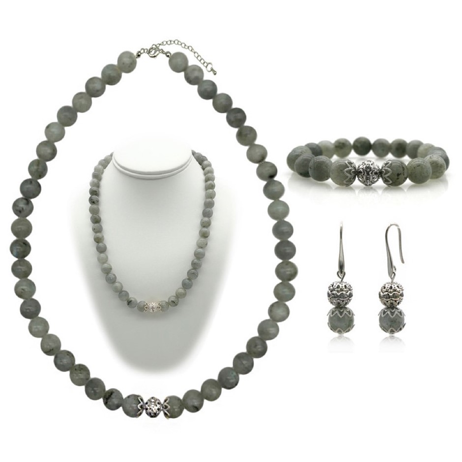 10mm Labradorite Persian Love Rhinestone Jewellery Set