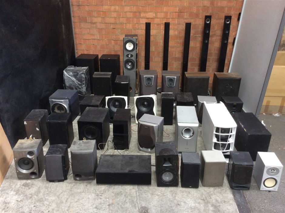 Mixed Brand Home Audio Speakers And Subwoofers Bundle