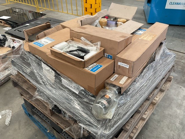 Pallet Containing Filters Pumps and Battery