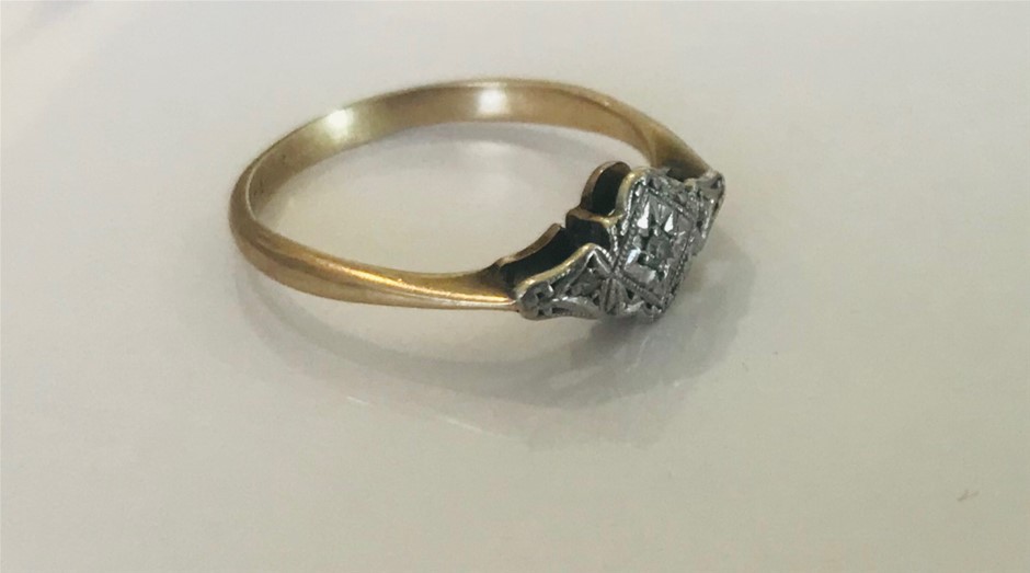 18 carat vintage estate diamond ring 18ct