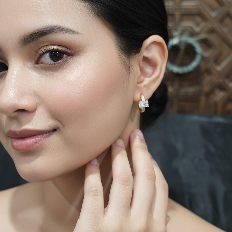 18K/Italy Gold Filled Earring -(Stamped 18K/Italy)-Warranty Quality