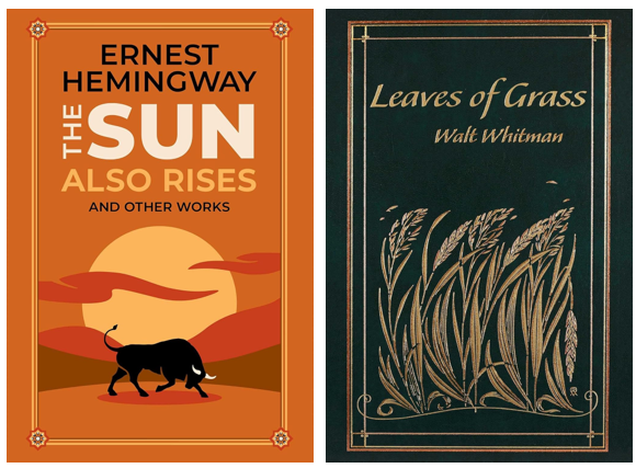 BOOK BUNDLE 1 x Leaves Of Grass (Walt Whitman) & 1 x The Sun Also Rises And