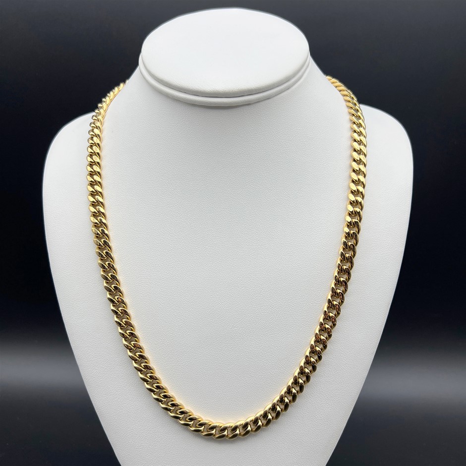 18K Gold-Filled Cuban Chain Necklace, 8MM Wide - 66cm