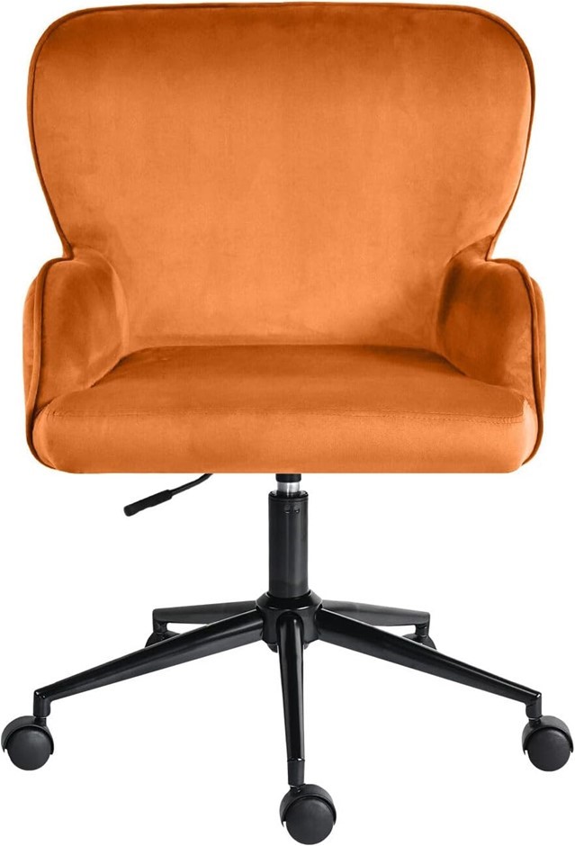 LA BELLA Plume Velvet Desk Chair with Arms, Adjustable Height Swivel Office
