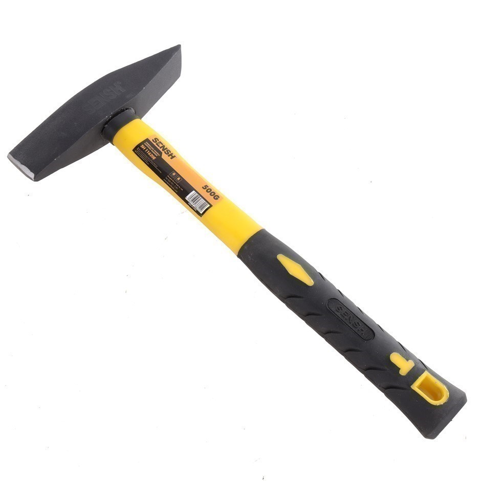 2 x SENSH Machinist Hammer 500g w/ Rubber Grip Fibreglass Handle.