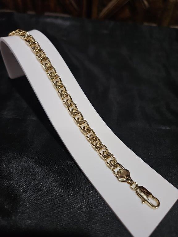 18K/Italy Yellow Gold Filled bracelet(stamped)Warranty Quality-