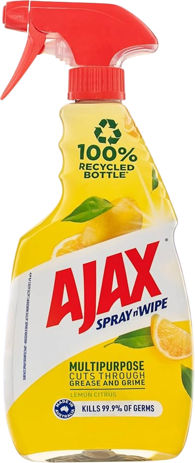 5 x AJAX Spray N' Wipe Lemon Citrus Spray Bottles, 750ml.