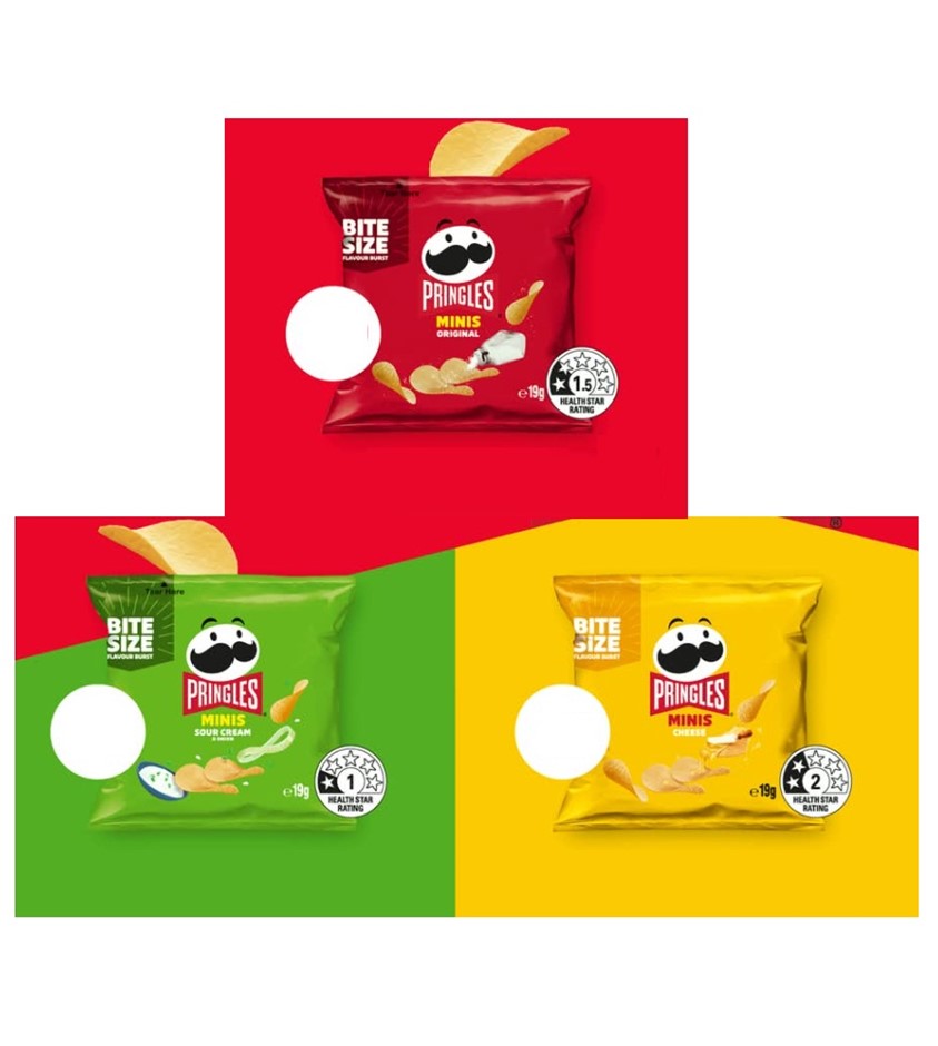 80 x PRINGLES Minis Variety Incl: Sour Cream & Onion, Cheese & Original.