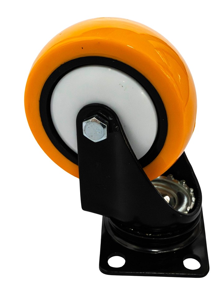 5 x Heavy Duty Fixed Castor Wheel 105mm x 30mm Polyurathane, Mounting Plate