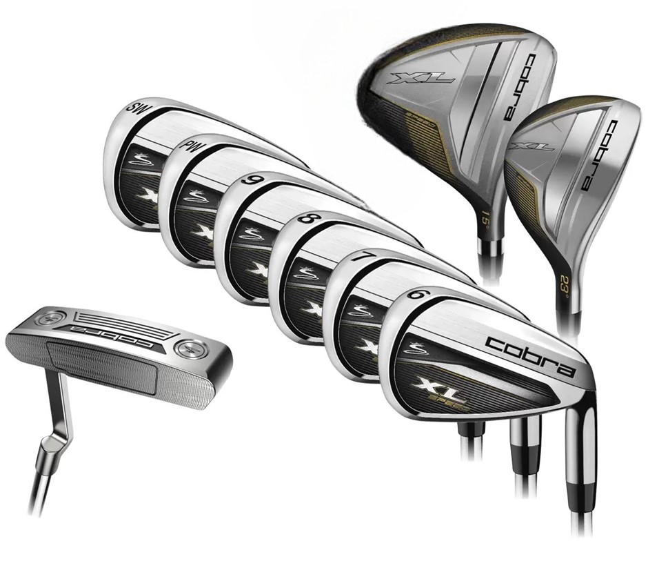 COBRA XL Speed Men's RH 9 Piece Golf Club Set, Regular Flex. NB: obvious sc