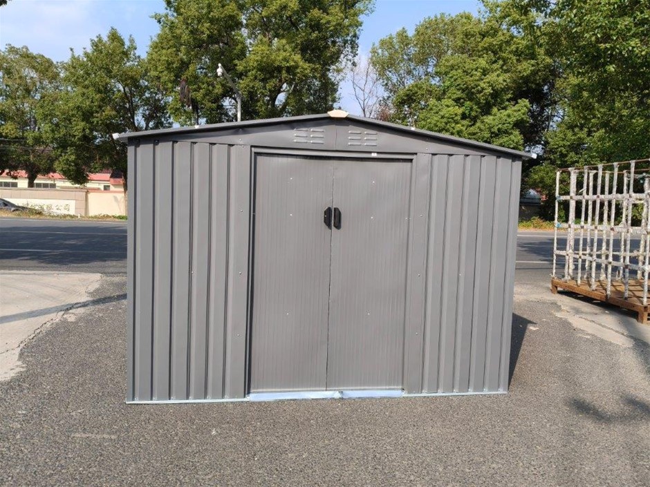 Unused 2025 Landhonor 8ft x 10ft Galvanized Apex Roof Metal Shed LHR-MS0810