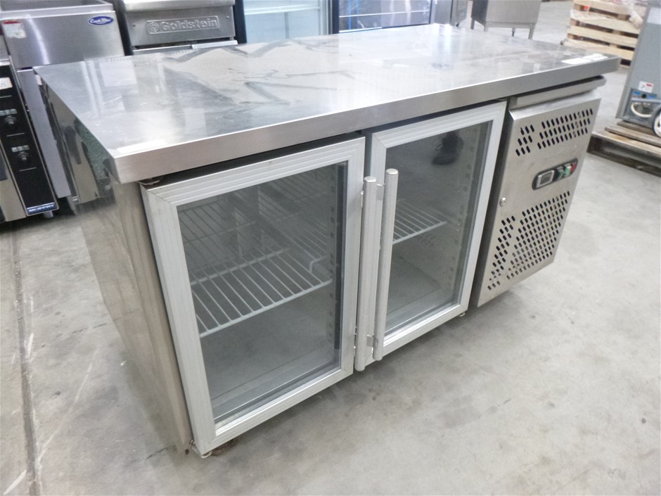 Bromic Mobile Stainless Steel Dual Glass Door Underbench Refrigerator