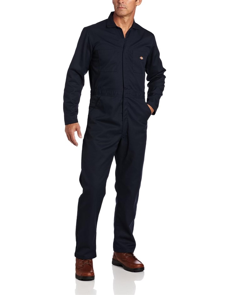 DICKIES Men's Basic Blended Coverall, Dark Navy, M Tall
