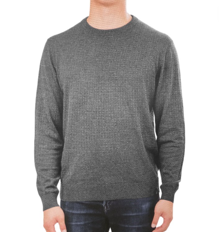 TRUE NORTH Men's Sweater, Size S, 60% Cotton, Charcoal. Buyers Note - Disc