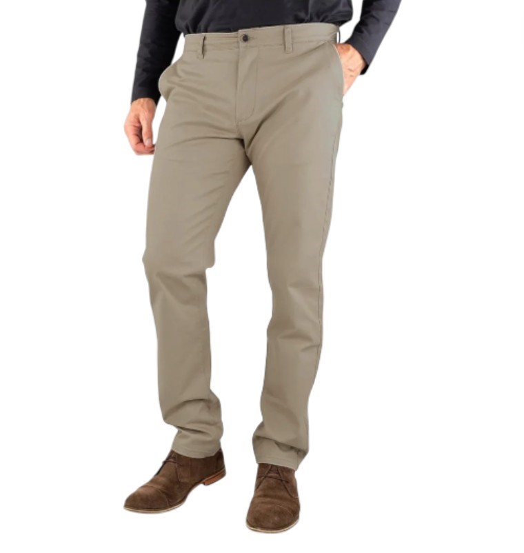 TAILOR VINTAGE Men's Slim Chino Pants, Size 38x32, 98% Cotton, Fallen Rock.