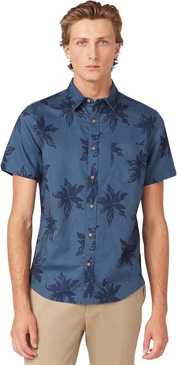 BEN SHERMAN Men's Exploded Flower Print Shirt, Size L, Navy (170). RRP: $11