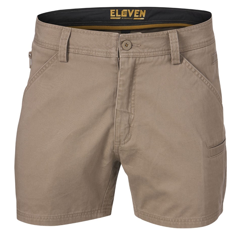 ELEVEN Lightweight Jolt Workwear Short, Size 97R/38, 100% Cotton Twill, Bei