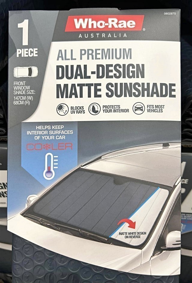 WHO-RAE All PRemium Dual Design Matte Sunshade, Front Window Shade Size (W1