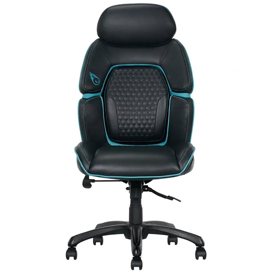 DPS Gaming Chair With Adjustable Headrest, Black Blue, Model 52260-BLU. NB: