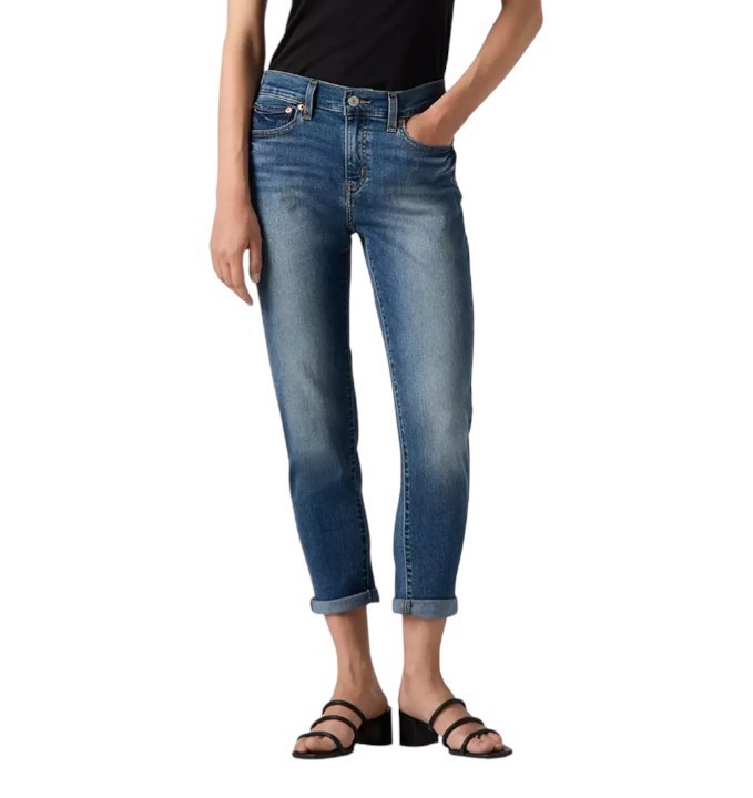 LEVI'S Women's Mid-Rise Boyfriend Jean, Size 27x27, 80% Cotton, Los Dos (03