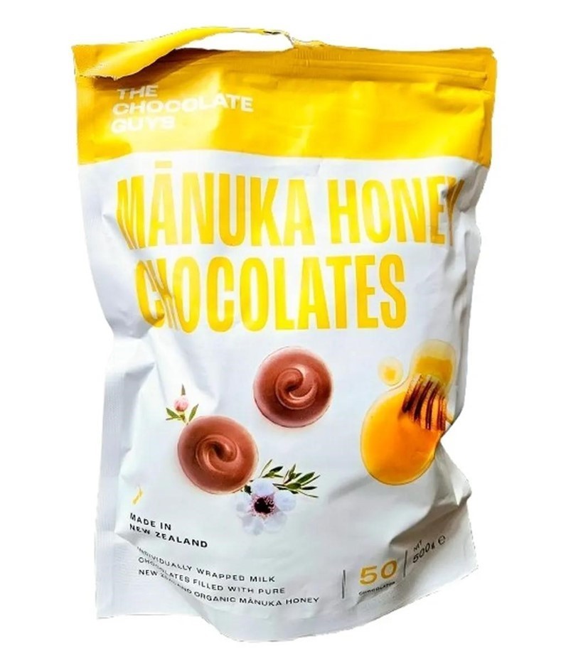 2 x Pack of 50pc THE CHOCOLATE GUYS Chocolate Manuka Honey, 500g. N.B: Dama