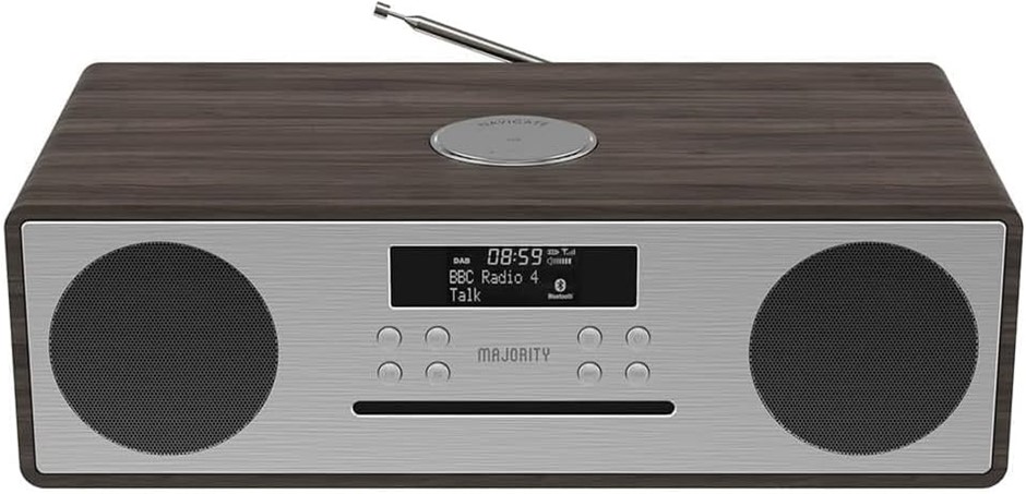 MAJORITY Oakington Bluetooth DAB Radio and CD Player and Music System, Oak,