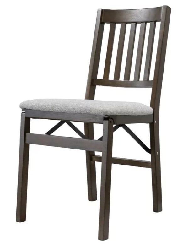 STACKMORE Wood Upholstered Folding Chair