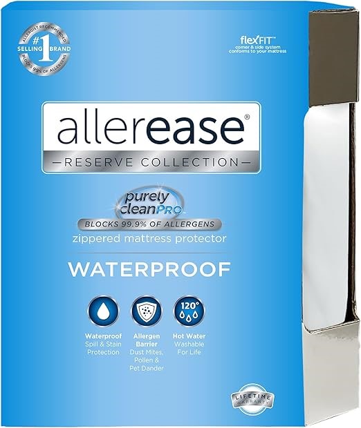 ALLEREASE Waterproof Allergy Protection Zippered Mattress Protector