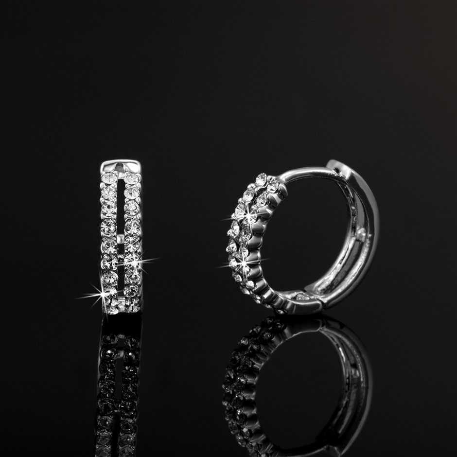Hoop Earrings Featuring 40 Crystals by Swarovski® - missing 1 crystal