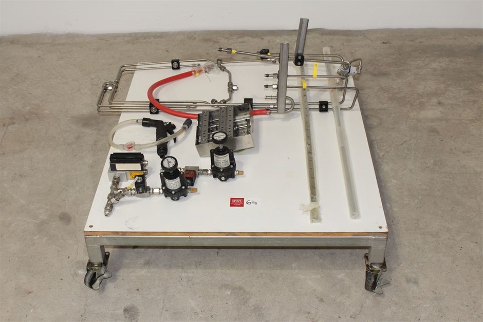Galvanised Mobile Base with Stainless Steel Tubing and Pressure Regulators