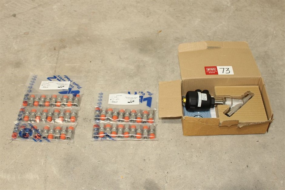 quantity of S/S hydraulic new fittings and a Solenoid  "Burkert" valve