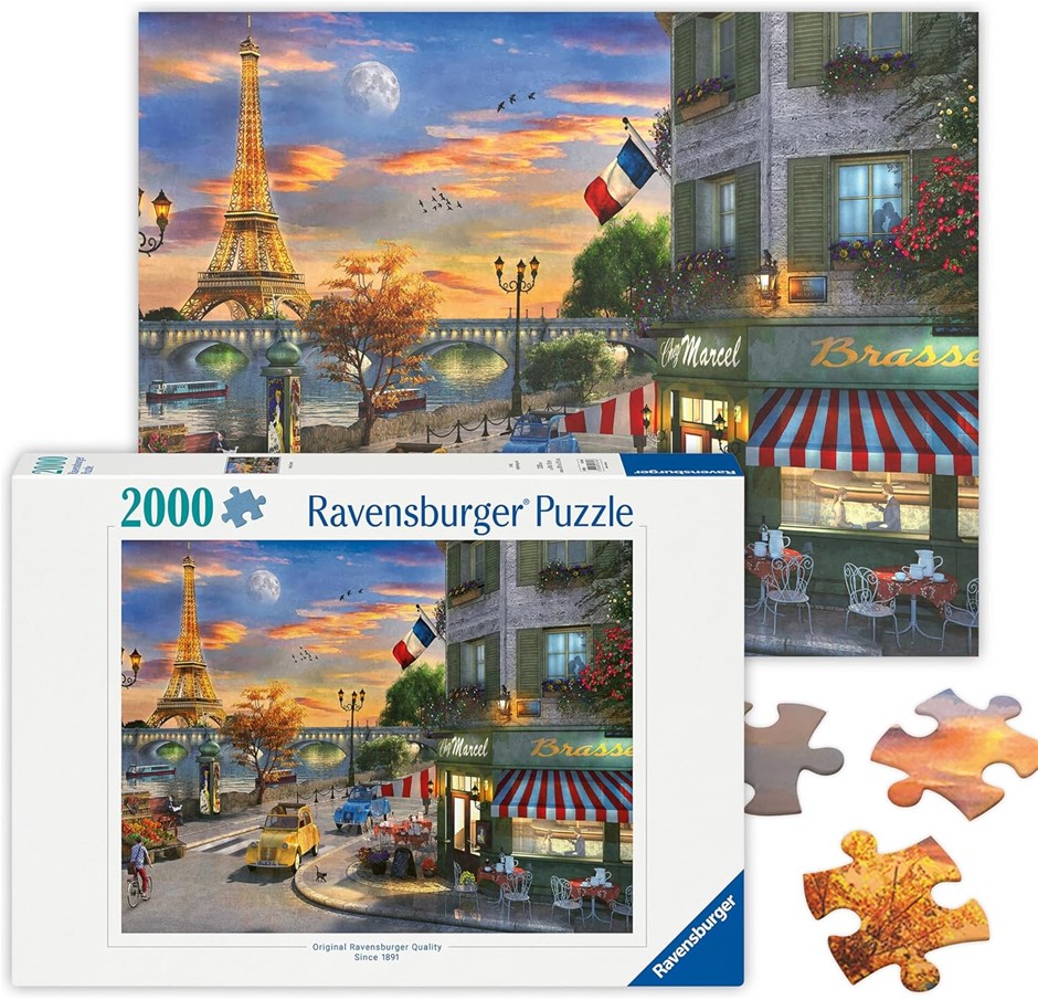 RAVENSBURGER Paris Sunset Puzzle – 2000 Pieces Jigsaw for Adults & Teens.