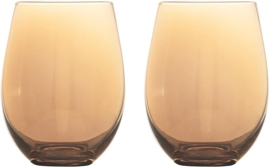 MAXWELL & WILLIAMS Glamour Stemless Glass 560mL, Set of 2, Gold Gift Boxed.