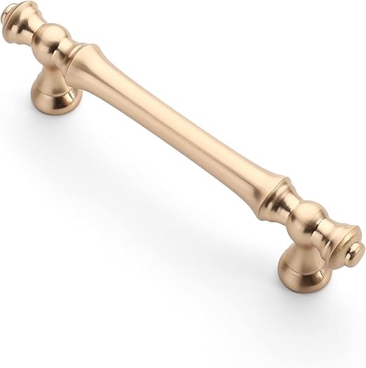 Asidrama 6 Pack 3.75 Inch(96mm) Brushed Brass Kitchen Cabinet Handles, Gold