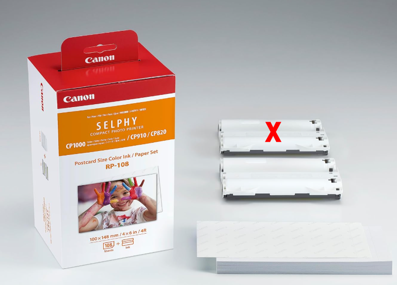 Canon RP-108 Color Ink and Paper Pack, Postcard Size 6x4in (148x100mm) Comp