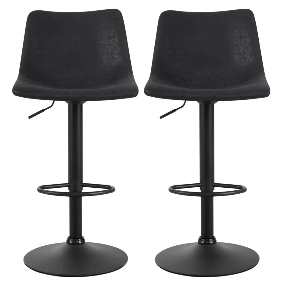 ARTISS Vintage Jovy Bar Stool Black, 2 Pack, BA-K-0224-BKX2.