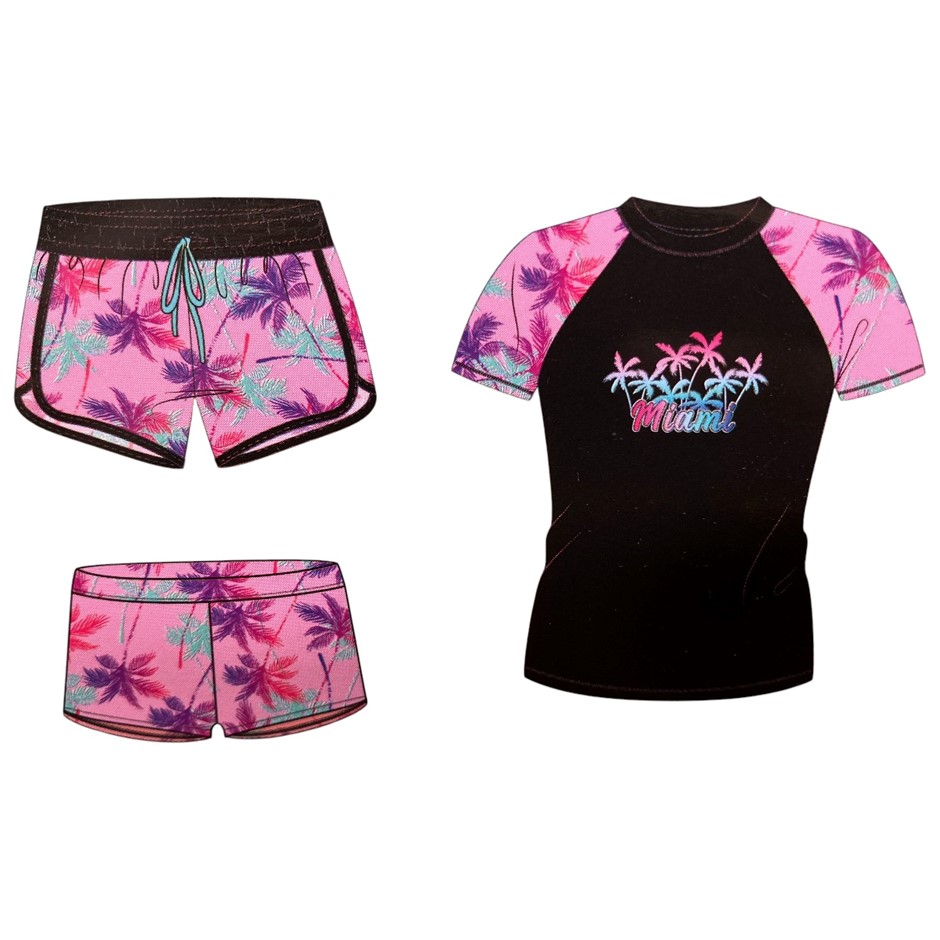 OCEANBREAK Youth 3pc Swim Set, Size 14, Pink.  Buyers Note - Discount Freig