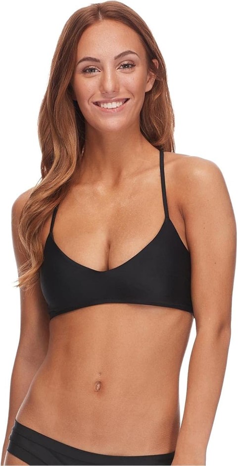 BODY GLOVE Women's Smoothies Alani Solid Strappy Back Halter Bikini Top Swi