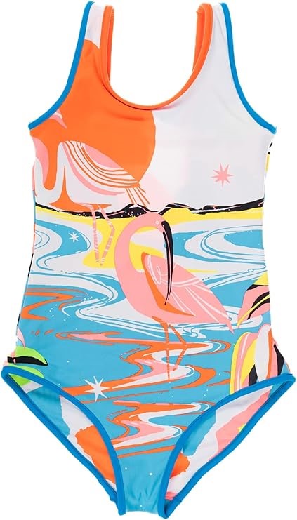MAAJI Girl's Key West Groovy Reversible One Piece Set, Size 4, Open White,