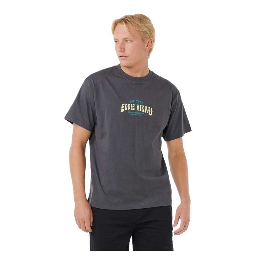 RIP CURL Men's Eddie Would Go The Bay Tee, Size 2XL, Washed Black. RRP: $50
