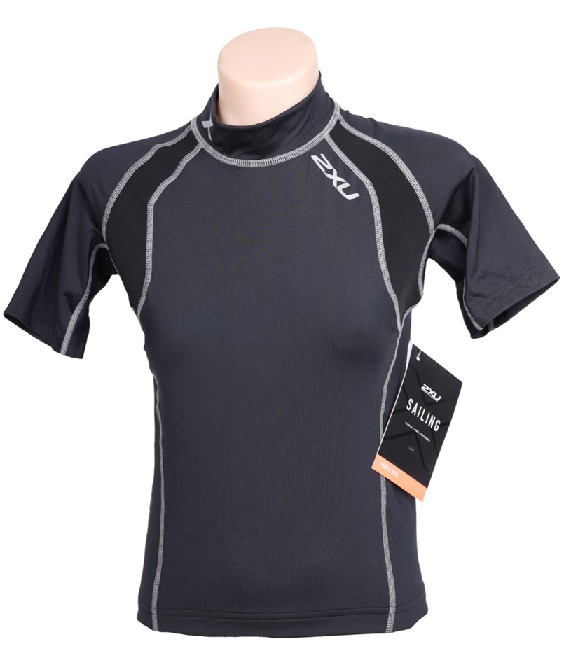6 x 2XU Youth Short Sleeve High Performance Power Top, Size XL, Black/Refle