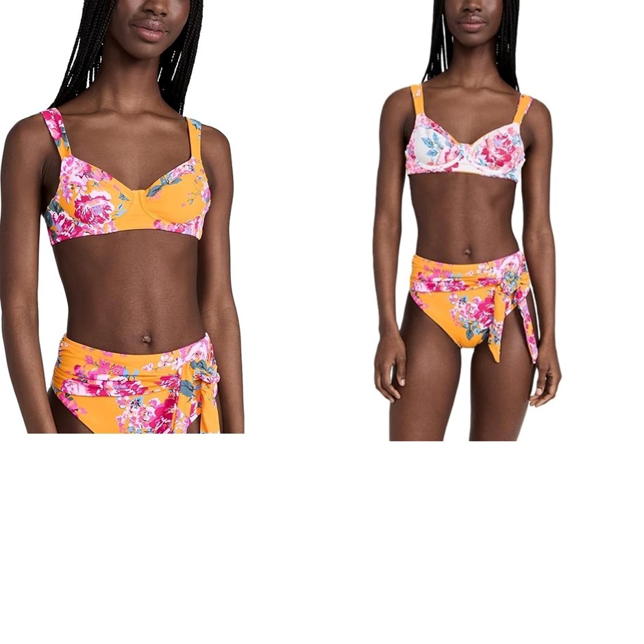 MAAJI Women's Bouquet Bailey Underwire Reversible Bikini Top, Size M, Dark