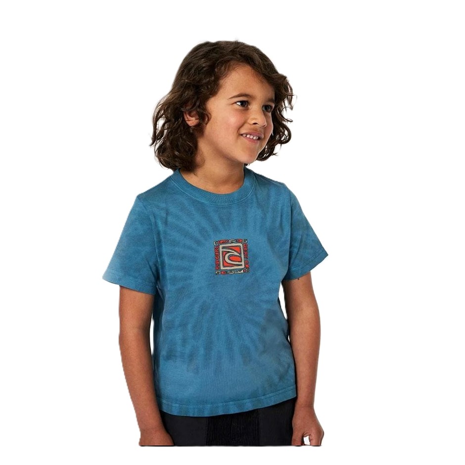 RIP CURL Boy's Tube Tie Dye Short Sleeves Tee, Size 3-4, Ocean. RRP: $35.99