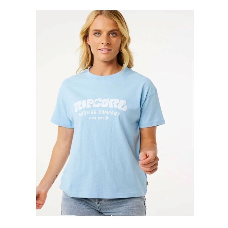 RIP CURL Women's Surf Puff Relaxed Tee, Size XS, Mid Blue. RRP: $49.99.  Bu