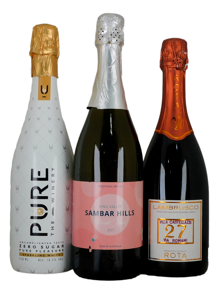 Pack of Assorted Sparkling Wine (3x 750mL), Multi Region.