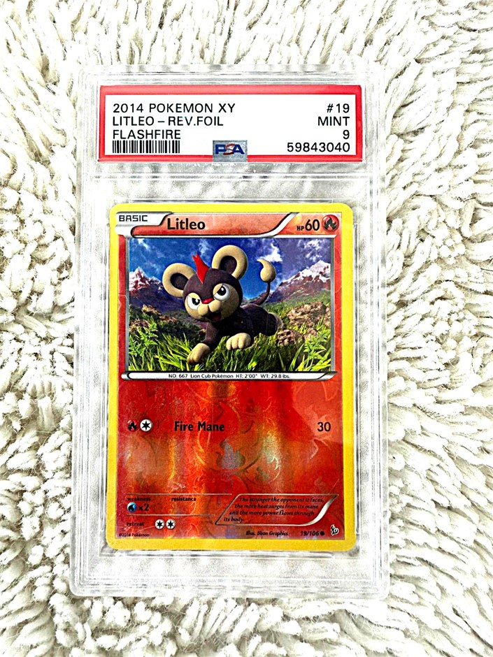 2014 Pokémon Litleo 19/106 Reverse Holo Flashfire PSA 9 Mint